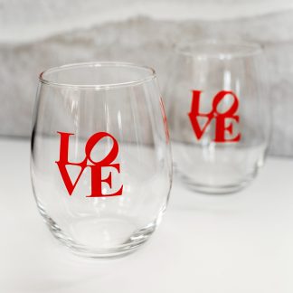 LOVE Stemless wine glass
