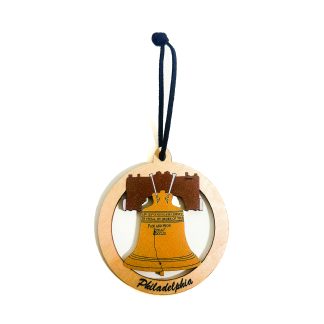 Liberty Bell wooden ornament