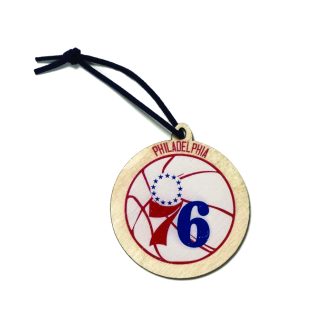 76ers wooden ornament